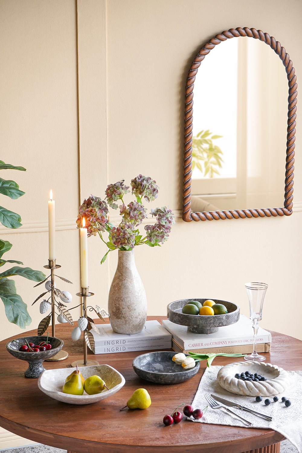 Dark Gray Marble Compote Bowl - Image 7