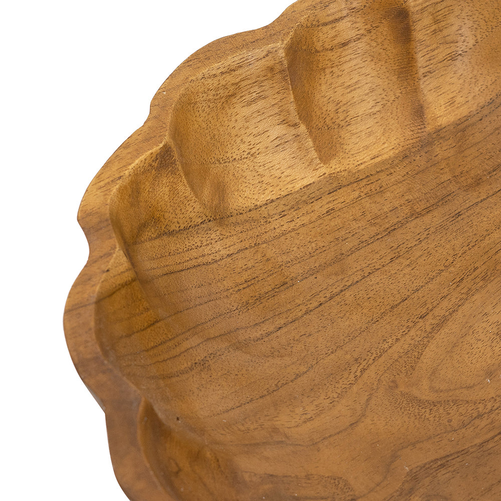 Shallow Teak Wood Decorative Bowl - Image 5