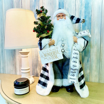 Plaid Holiday Santa Figure - Image 3