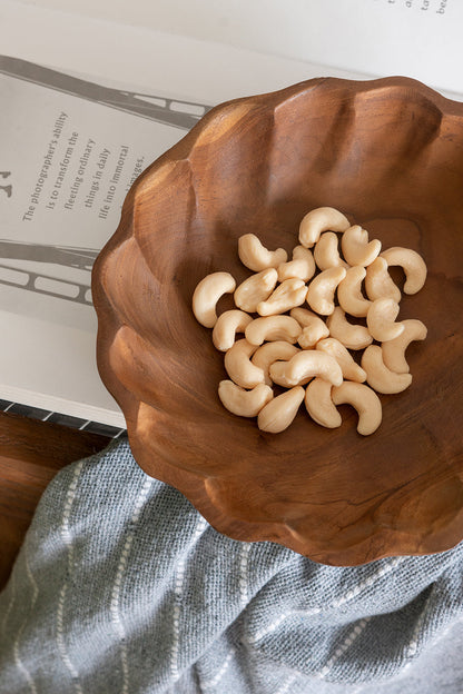 Shallow Teak Wood Decorative Bowl - Image 6