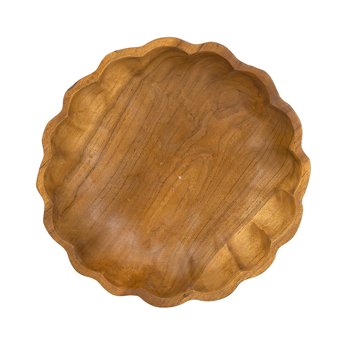 Round Shallow Teak Wood Bowl - Image 3