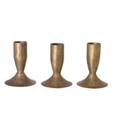 Antique Brass Iron Taper Candle Holder Set of 3 - Image 1
