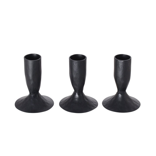 Black Iron Taper Candle Holder Set of 3 - Image 1