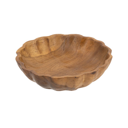 Shallow Teak Wood Decorative Bowl - Image 1
