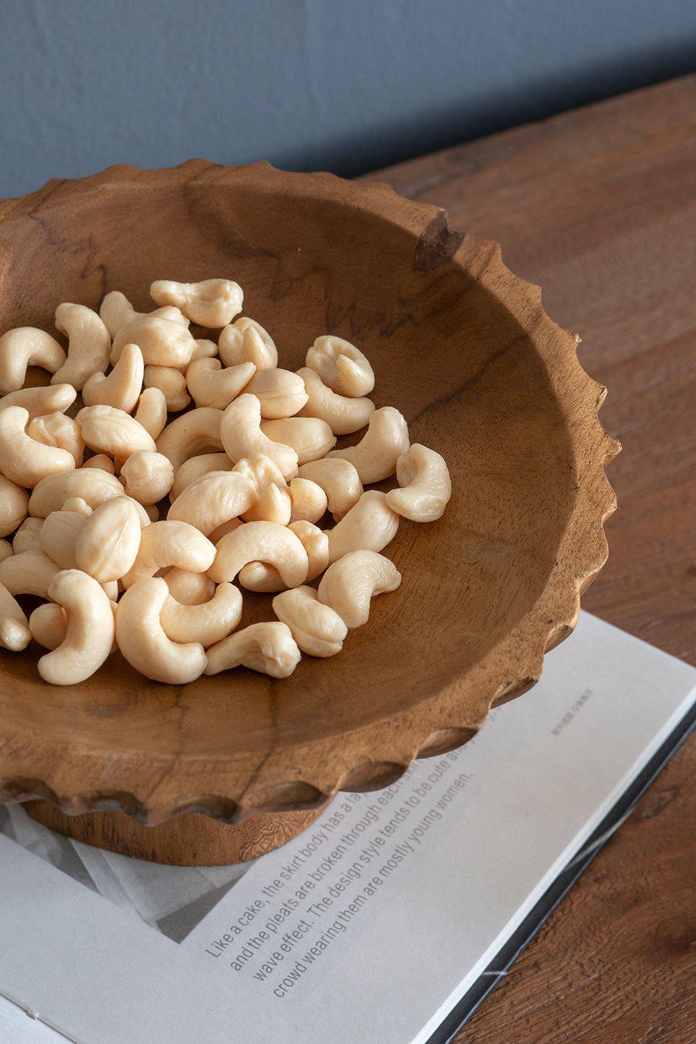 Natural Teak Wood Pedestal Bowl - Image 7