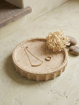 Fluted Cement Scalloped Decorative Tray - Image 1