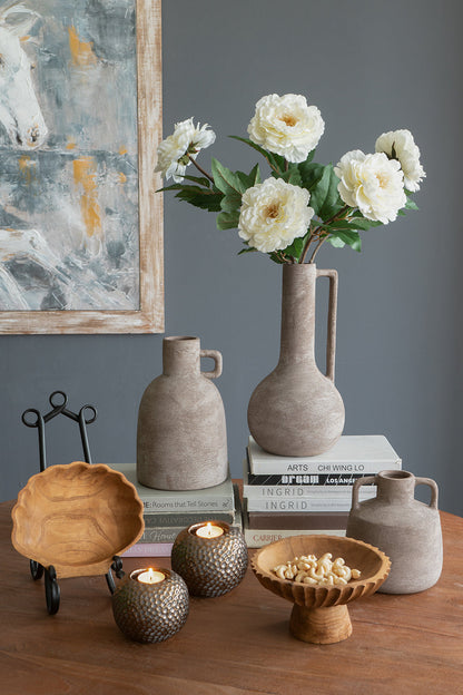 Natural Teak Wood Pedestal Bowl - Image 9