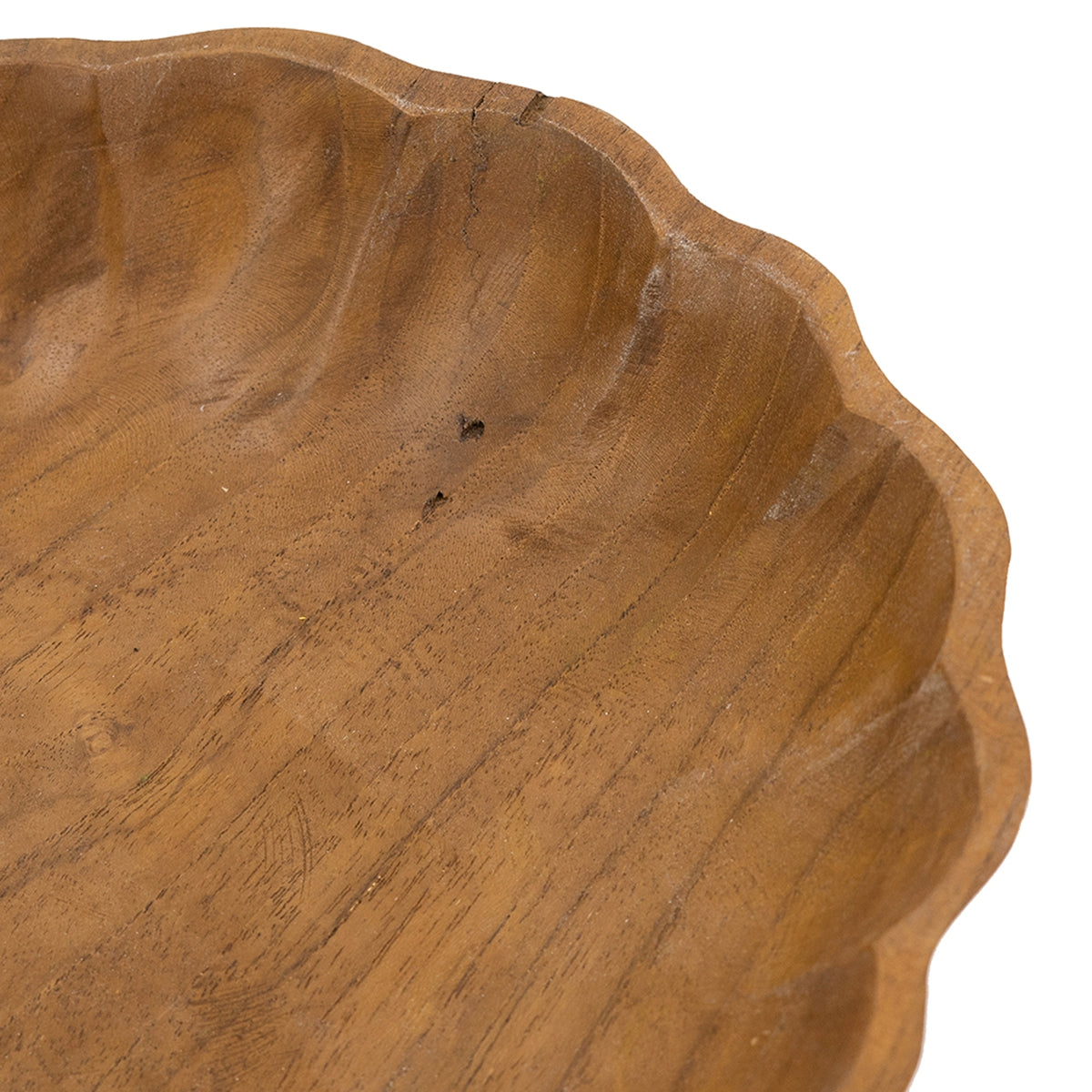 Round Shallow Teak Wood Bowl - Image 5