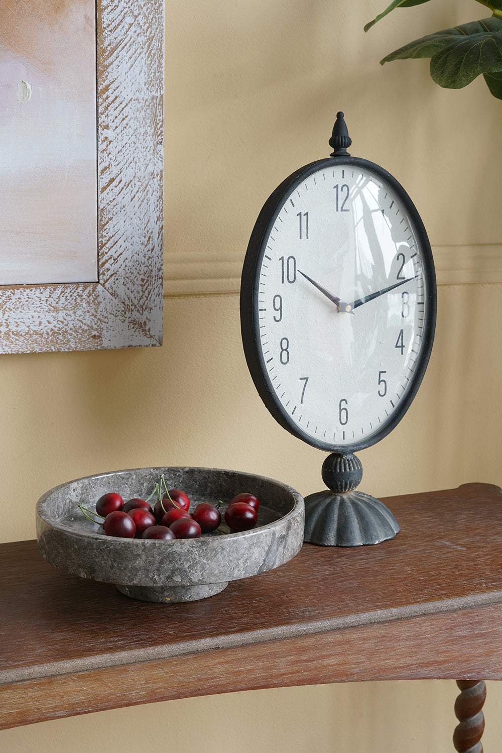 Dark Gray Marble Pedestal Bowl - Image 7