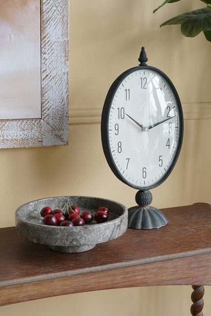 Dark Gray Marble Pedestal Bowl - Image 7