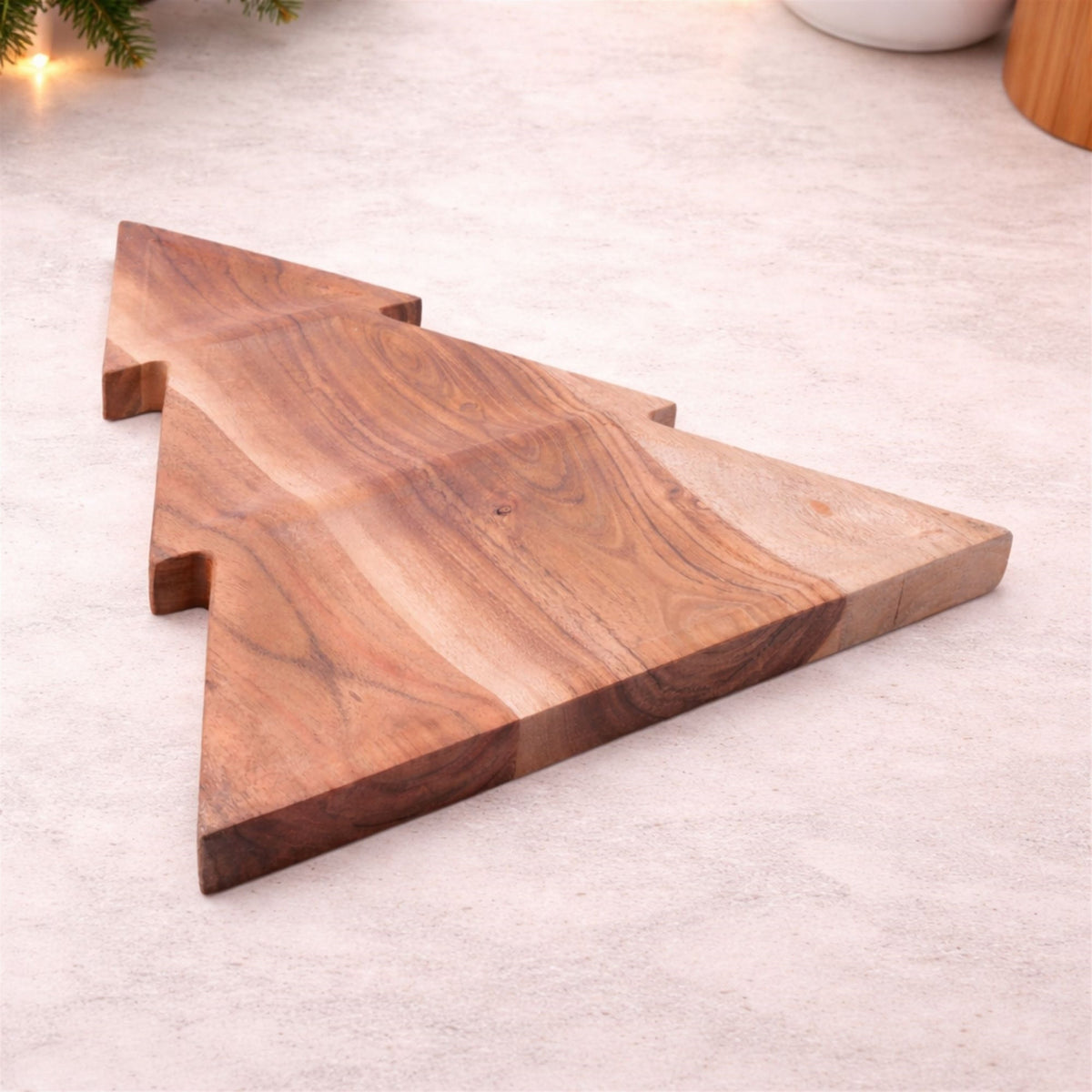 16-Inch Wood Christmas Tree Divided Tray - Image 2
