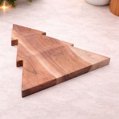 16-Inch Wood Christmas Tree Divided Tray - Image 2