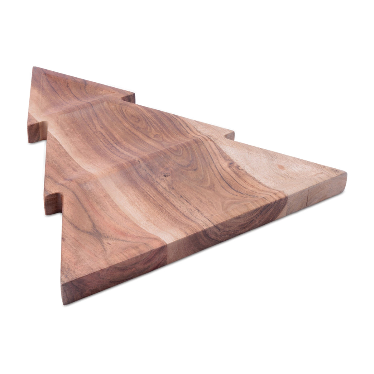 16-Inch Wood Christmas Tree Divided Tray