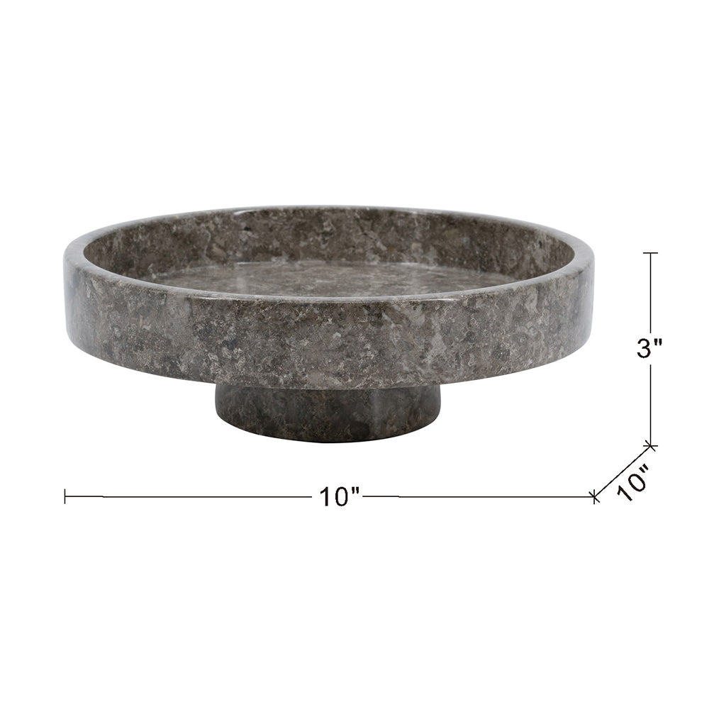 Dark Gray Marble Pedestal Bowl - Image 13