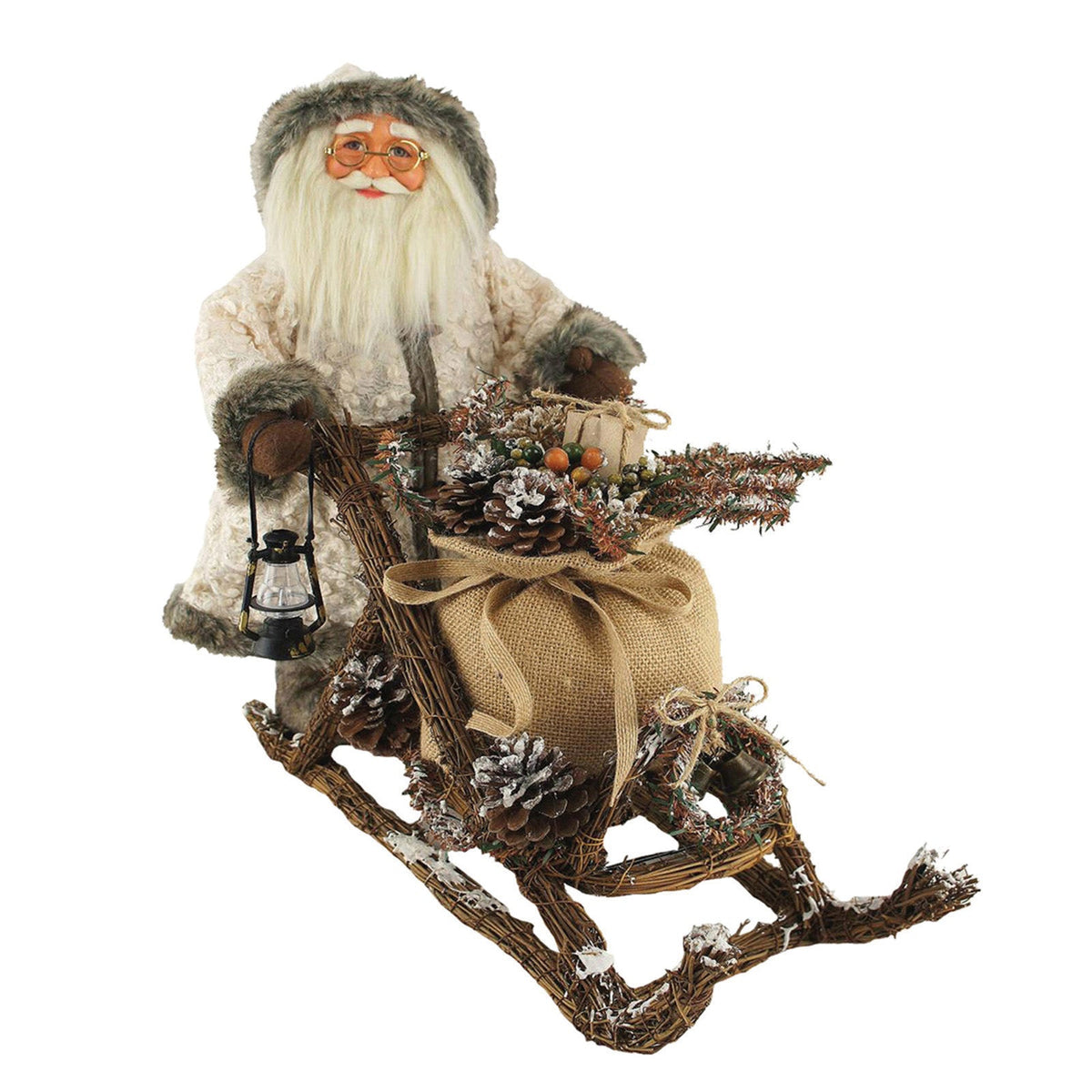 Woodsman Sled Santa Figure - Image 1
