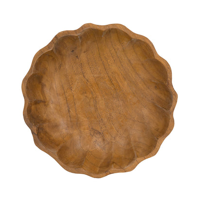 Shallow Teak Wood Decorative Bowl - Image 3