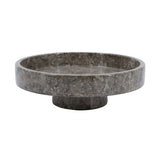 Dark Gray Marble Pedestal Bowl - Image 1