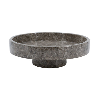 Dark Gray Marble Pedestal Bowl - Image 1