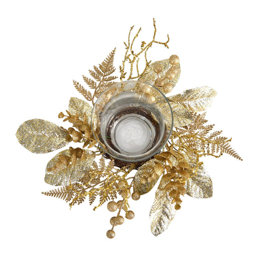 Golden Holiday Candle Holder Arrangement - Image 1