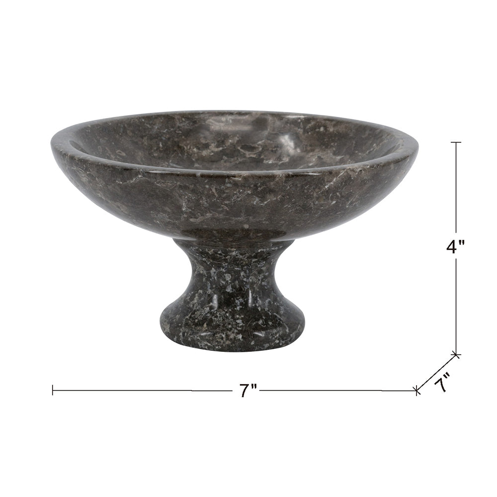 Dark Gray Marble Compote Bowl - Image 10