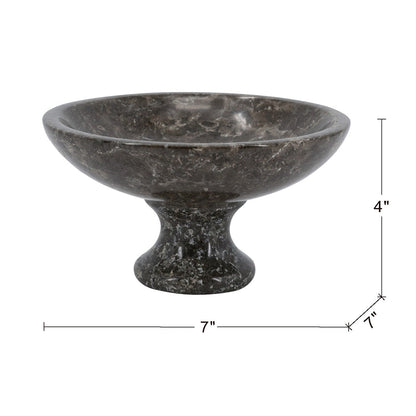 Dark Gray Marble Compote Bowl - Image 10