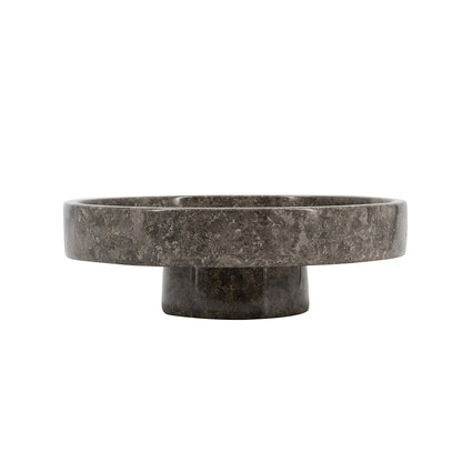 Dark Gray Marble Pedestal Bowl - Image 3