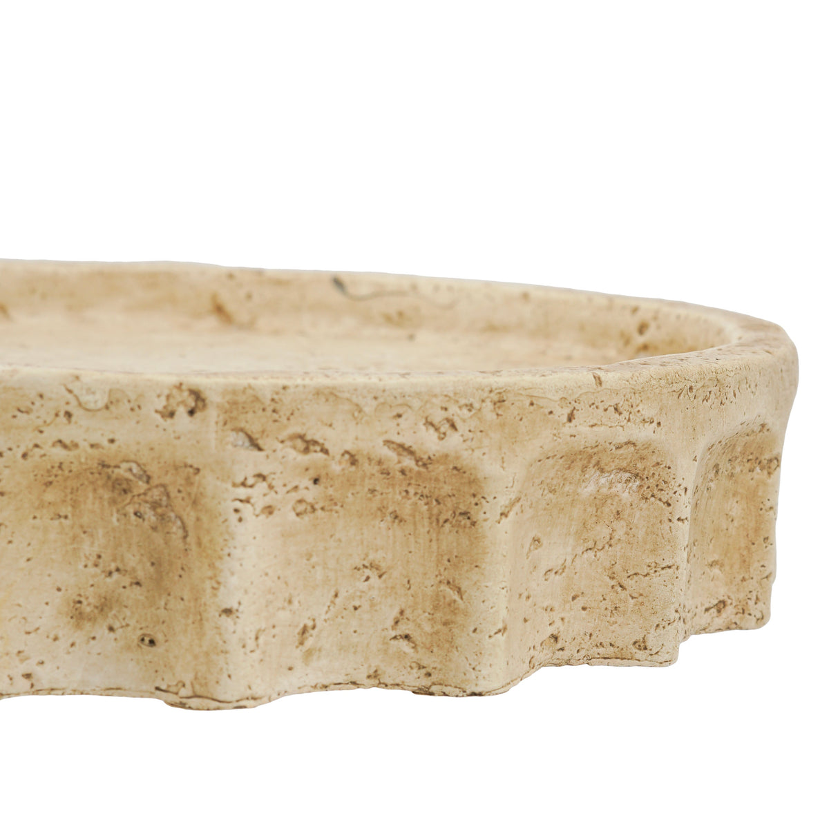 Fluted Cement Scalloped Decorative Tray - Image 5