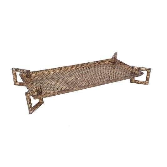 Hammered Bronze Aluminum Decorative Tray - Image 1
