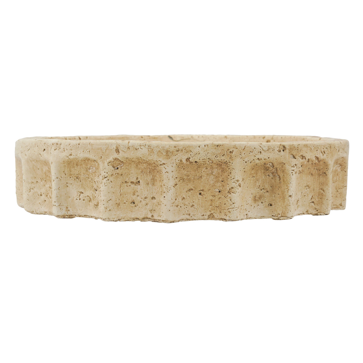 Fluted Cement Scalloped Decorative Tray - Image 4