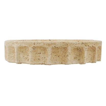 Fluted Cement Scalloped Decorative Tray - Image 4