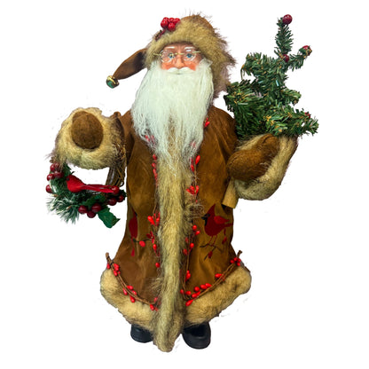 Cardinal and Berries Santa Figure - Image 1