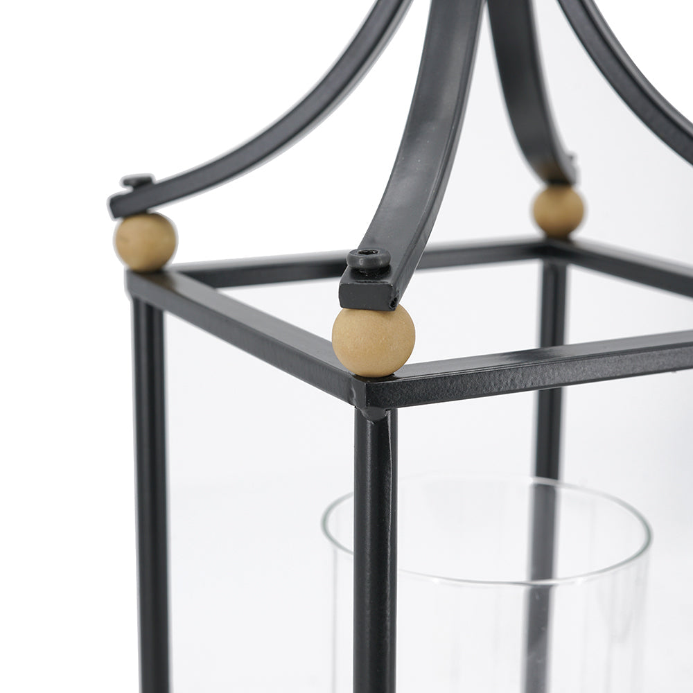 Black Arched Iron Lantern Set of 2 - Image 4