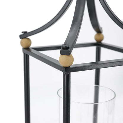 Black Arched Iron Lantern Set of 2 - Image 4