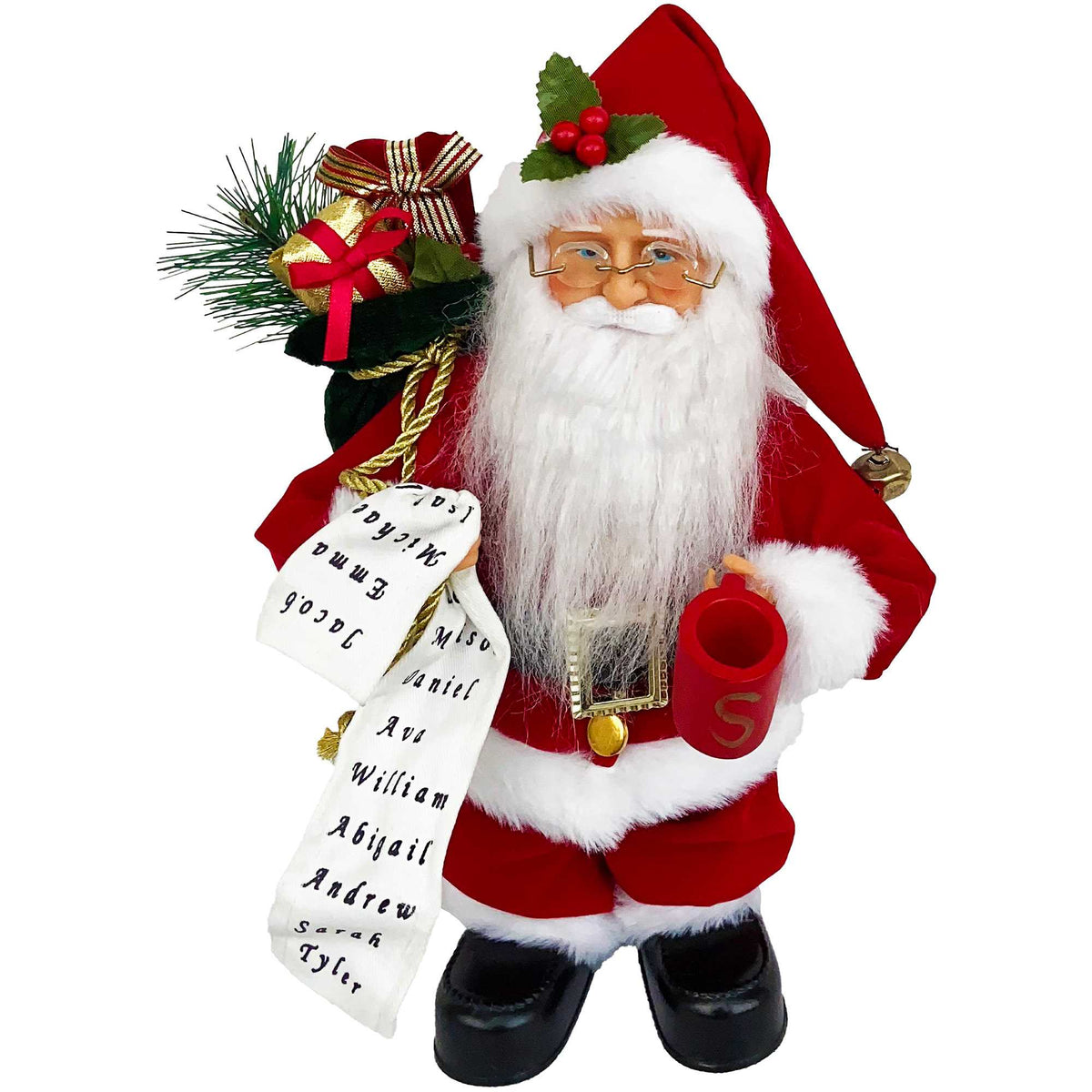 Musical List-Checking Santa Figure
