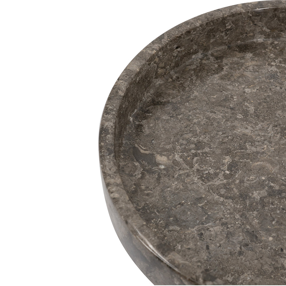 Dark Gray Marble Pedestal Bowl - Image 5